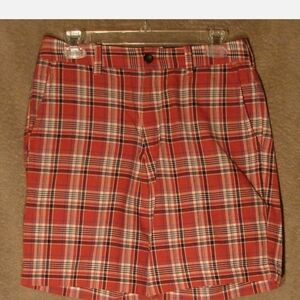 Chaps Red and White Flat Front Shorts